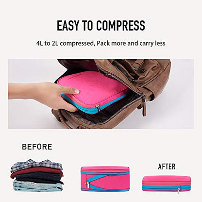 Bee Nesting Compression Packing Cube 4L Waterproof Travel Organizer - color: Blue Red, size: 4 L