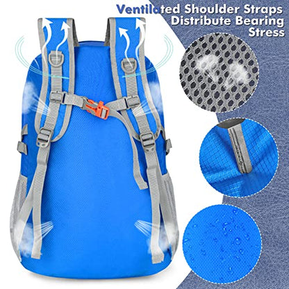 ZOMAKE Lightweight Packable Backpack 30L, Foldable Travel Hiking Daypack - color: Dark Blue, size: 30L