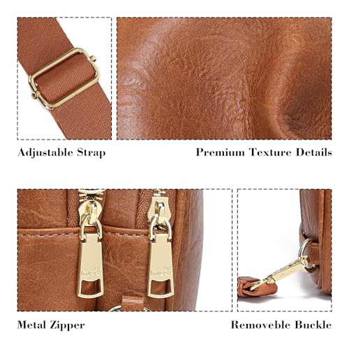 INICAT Small Sling Bags for Women Crossbody Purse - color: Brown Yellow