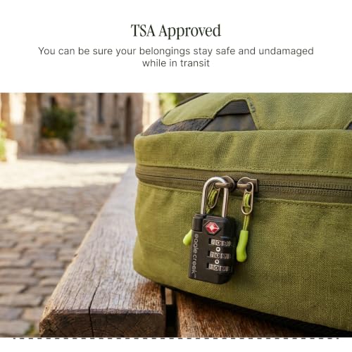 Eagle Creek Travel Safe TSA Lock, 3 Dial Combination, Graphite | Lock for Suitcase, Duffel Bag, and Backpack Security, Travel Sentry Certified, Keep Your Belongings Secure