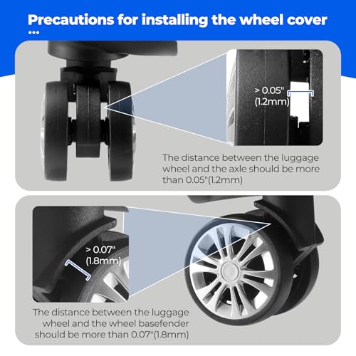 8Pcs Upgrade Luggage Wheel Covers, Travel Accessories (Blue) - color: Blue