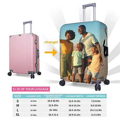 Custom Luggage Cover, Polyester, L (25-28 inch suitcase) | Elastic Washable, Stretch Suitcase Protector, Personalized Design - color: Custom Luggage Cover, size: L (25-28 inch suitcase)