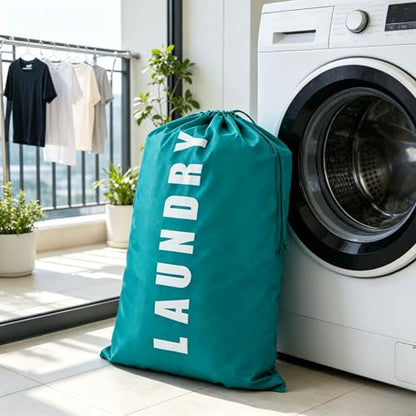 Large Laundry Bag, Drawstring Dirty Clothes Bag, 28" x 36" Washable Laundry Sack for Dorm, Apartment, Travel, Camp - Heavy Duty, Water Resistant