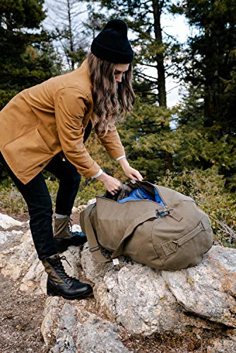 STANSPORT - Deluxe Duffel Bag With Zipper For Gym, Travel, & Storage - color: Olive Green, style: 42” X 15” X 15”