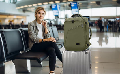 MATEIN Expandable Air Travel Backpack, Light Weight Carry on Backpack - color: Olive Green, size: X-Large