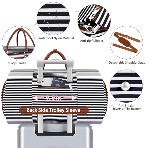 Garment Bag for Travel Convertible Carry on Travel Duffel Bag for Men Women - color: A02-Black