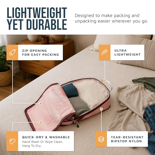 TRIPPED Travel Gear Large Compression Packing Cubes 7-Piece Set for Travel - color: Getaways