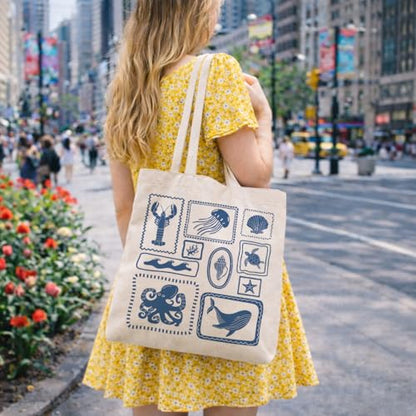 Summer Canvas Tote Bag, Botanical Wildlife Reusable Shoulder Bag, Carryall for Beach Shopping Travel Commute - color: Travel 02