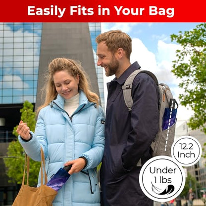 TUMELLA Reverse Folding Windproof Umbrella, Large 46", Strong & Light - color: I. Milky Way