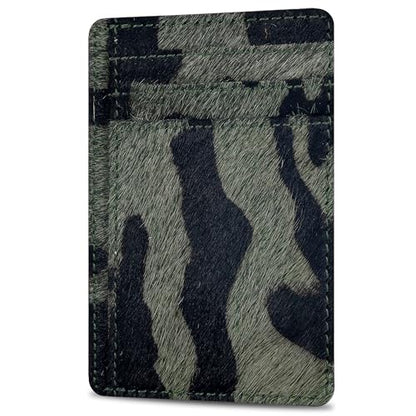 Oak Leathers RFID Leather Card Case Wallet - Slim Design Men Women - color: Green hairon