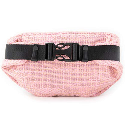 Dime Bags Fanny Pack, Durable Hempster Exterior, Compact Lightweight Waist Bag with Adjustable Strap for Everyday Use & Travel, Hidden Pocket & Interchangeable Patch (Pink) - color: Pink