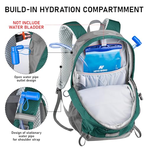 N NEVO RHINO Hiking Backpack,20L Waterproof Hiking Outdoor Daypack - color: Lakeblue