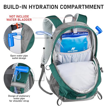 N NEVO RHINO Hiking Backpack,20L Waterproof Hiking Outdoor Daypack - color: Lakeblue
