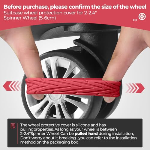 8Pcs Upgrade Luggage Wheel Covers, Travel Accessories (Red) - color: Red