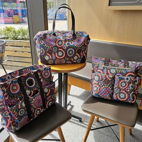 ESVAN Utility Tote Bag with Zip Top Waterproof Teacher Tote Bag for Teacher Work Women Beach - color: D