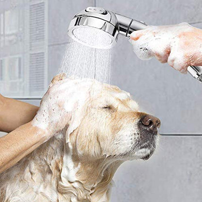 Marbrasse High Pressure Shower Head, 3-Settings Handheld Showerhead with ON/Off Full Shutoff Push Button and Switch to Control Flow, Angle-Adjustable Water Saving Body Sprays(Chrome) - color: Chrome, 1Pack