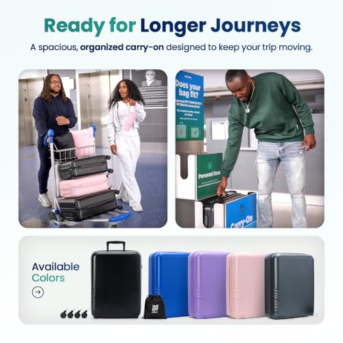 TAKE OFF 22 Inch Large Carry-On Suitcase Hardshell with Removable Wheels - color: Black, size: 22" - Carry On 4.0