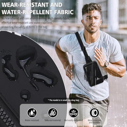 Peicees Mini Sling Bag for Men Small Crossbody Shoulder Bag, Mini Black - color: Black, size: Mini