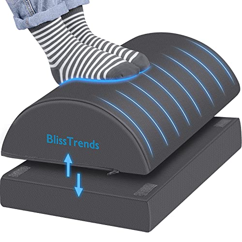 BlissTrends Foot Rest Under Desk, Foot Stool with 2 Adjustable Heights - color: Gray, size: Large
