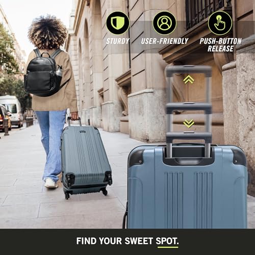Kenneth Cole REACTION Out of Bounds Lightweight Hardshell 4-Wheel Spinner Luggage, Granite Blue, 2-Piece Set (20" & 28") - color: Granite Blue, size: 2-Piece Set (20" & 28")