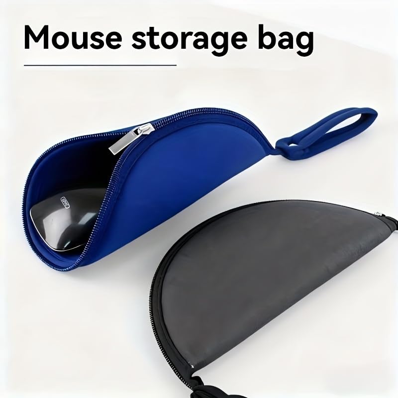 Portable Digital Storage Bag with Mouse Pad & Headphone Pouch Multifunctional Organizer for Travel Data Cables and Accessories (Black)