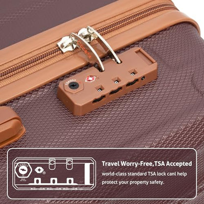 Cobens Luggage Sets 5 Piece, Suitcases with Wheels, TSA Lock, 20/24/28 Inch | ABS Hardshell Suitcase Set, Impact-Resistant Corners, Detachable 360° Wheels, Telescopic TPU Handle, Duffel&Toiletry Bag - color: Red