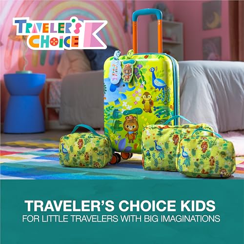 Traveler's Choice Kids JoJo the Bear's Travel Adventure, Jungle, 3-Piece Packing Cube Set - color: Jungle, size: 3-Piece Packing Cube Set