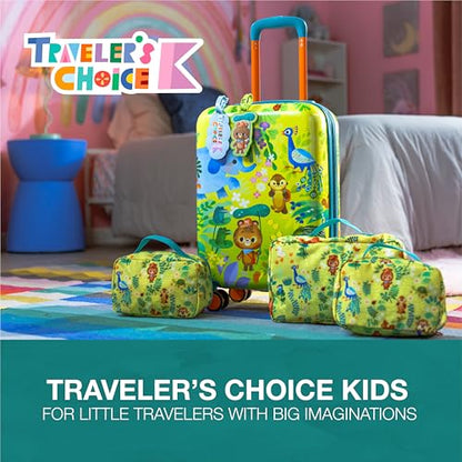 Traveler's Choice Kids JoJo the Bear's Travel Adventure, Jungle, 3-Piece Packing Cube Set - color: Jungle, size: 3-Piece Packing Cube Set