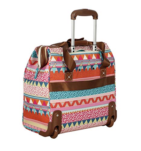 Lily Bloom Design Pattern Carry on Bag Wheeled Cabin Tote (On the Powl) - color: On the Powl