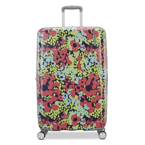 American Tourister Moonlight II Hardside Expandable Luggage with Spinner Wheels, Poppy Pattern, Large Checked Suitcase 28-Inch - color: Poppy Pattern, size: Checked 28-Inch