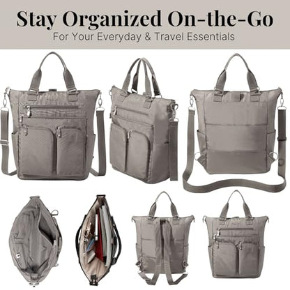 Baggallini womens All Set 3 in 1 Tote BackpackAll set 3 in 1 Backpack - color: Sterling Shimmer