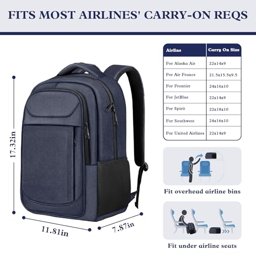 15.6" Travel Laptop Backpack for Men Women, Blue - color: Blue, size: 15.6 Inch(30L)