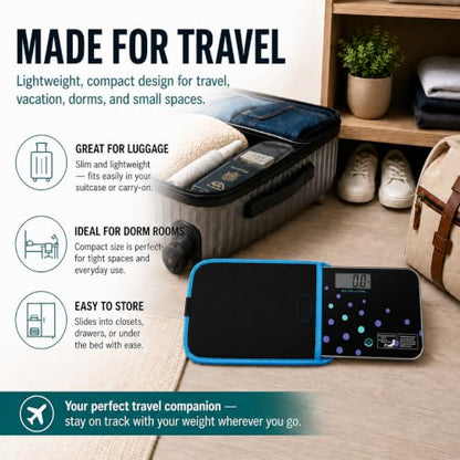 700 Mini Travel Bathroom Scale with Sleeve, Trendy Wave - color: Trendy Wave