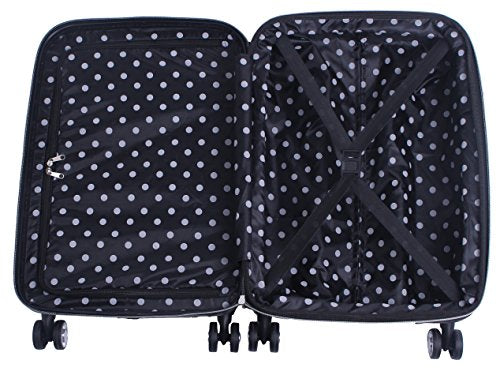 Betsey Johnson 30 Inch Checked Luggage Collection - Expandable Scratch Resistant (ABS + PC) Hardside Suitcase - Designer Lightweight Bag with 8-Rolling Spinner Wheels - color: Skull Party