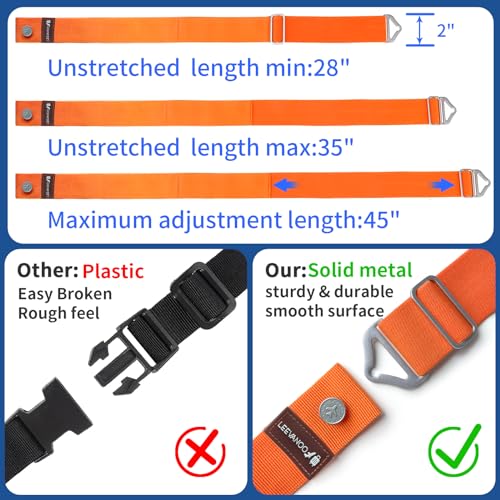 Luggage Straps for Suitcases, 2-in-1 Add a Bag Adjustable Travel Belt Black - color: Orange