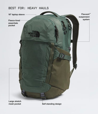 The North Face Recon Everyday Laptop Backpack, Duck Grn/New Taupe Grn, OSFA - color: Duck Green/New Taupe Green, size: 30L