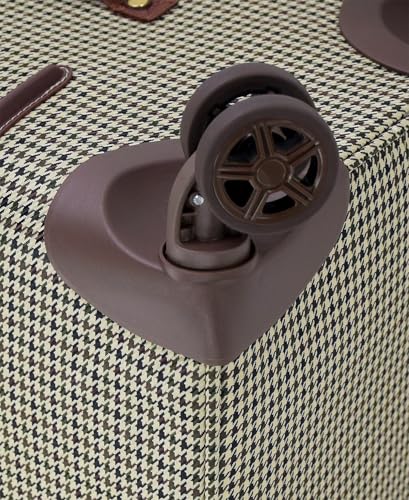 London Fog Cambridge 29" Expandable Spinner Softside Suitcase, Olive Houndstooth