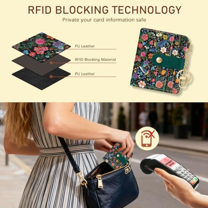 Jogjam Bird Floral Small Women Wallet, Rfid Slim Compact Credit Card Holder - color: Birds and Flowers