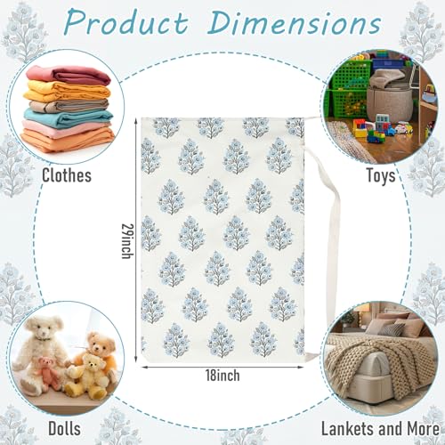 Shinylin Floral Block Print Laundry Bags 29" x 18" Grandmillennial