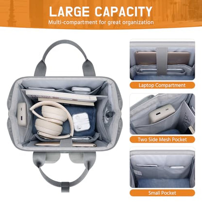 Maelstrom Laptop Backpack for Women Men, 15.6-17.3" Waterproof Travel Bag - color: Grey, size: 15.6 Inch