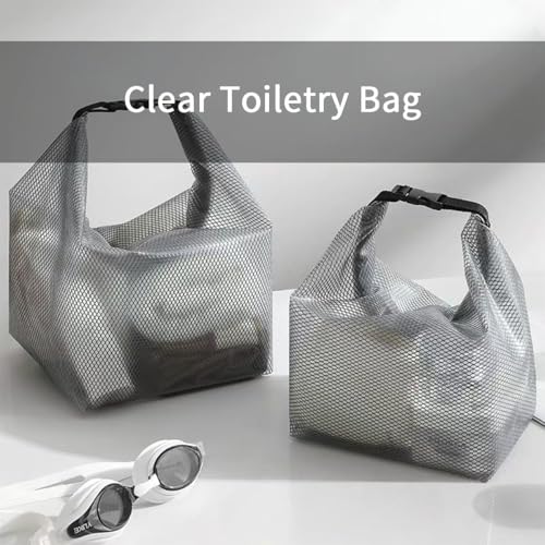 2 Pack Clear Toiletry Bag Portable Travel Makeup Bags, Waterproof Cosmetic Bag for Women, for Carry-on Travel Accessories, 2 Sizes