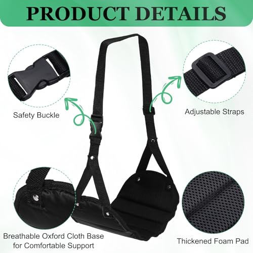 PATIKIL Airplane Footrest, Adjustable Foot Hammock with Hooks Foldable Memory Foam Footstool to Relax Feet Long Flight Airplane Travel Essentials for Under Office Desk, Black - color: Black