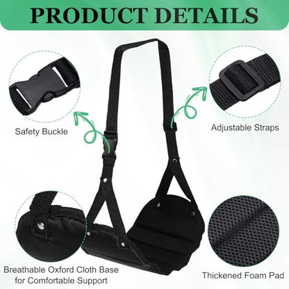 PATIKIL Airplane Footrest, Adjustable Foot Hammock with Hooks Foldable Memory Foam Footstool to Relax Feet Long Flight Airplane Travel Essentials for Under Office Desk, Black - color: Black