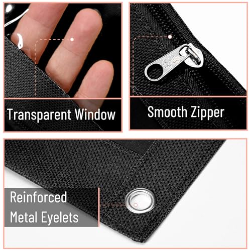 Mr. Pen- Pencil Pouch for 3 Ring Binder, 2 Pack, 10"x6.75", Smooth Zipper - color: Black and Gray, size: 2 Pack