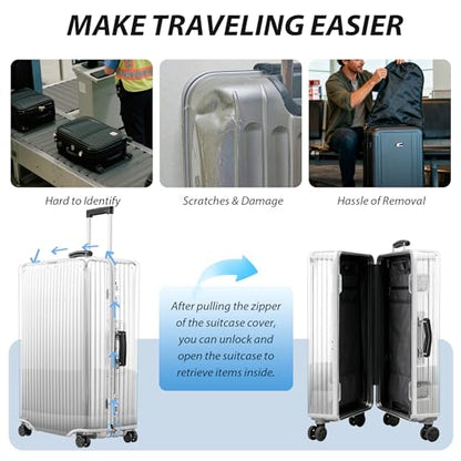 Transparent PVC Suitcase Cover, No Disassembly Required Clear Luggage Protector Suitcase Cover - color: Transparent, size: 28