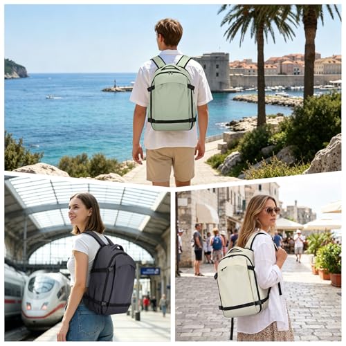 Travel Backpack Women Men Lightweight TSA Approved Carry On Bag - color: Beige