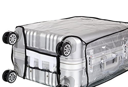 JenKin Luggage Protector Suitcase Cover PVC Waterproof Travel Suitcase Fits Most 20" to 30"(28") - size: 28" (19.7"L x 12.2"W x 28.3"H)