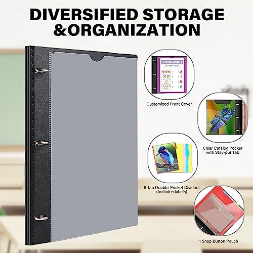 WOT I Telescoping Project Organizer, 1 Inch 3 Ring Binder, Black - color: Black, size: 1 Pack