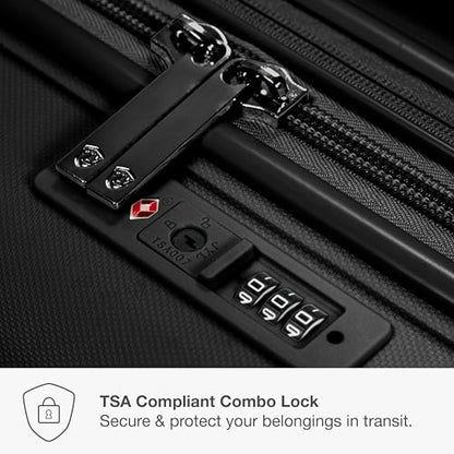 Traveler's Choice Pagosa Hardshell Expandable Luggage with Spinner Wheels, Black, 2-Piece Set (22/27) - color: Black, size: 2-Piece Set (22/27)