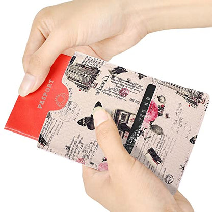 XEYOU Passport Holder Sleeve Case Travel Passport Pouch Wallet - color: Eiffel Tower